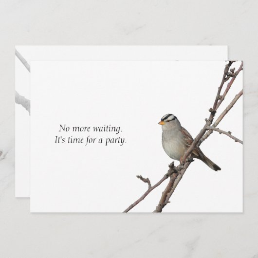 Bruant sur une invitation d'une branche (Devant / Derrière)