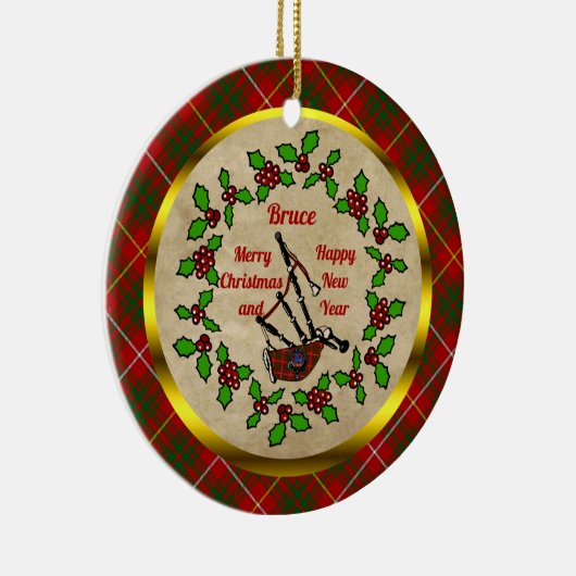 Bruce Bagpipe Kerstmis Keramisch Ornament (Rechts)