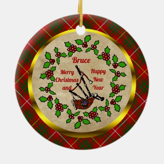 Bruce Bagpipe Kerstmis Keramisch Ornament (Achterkant)