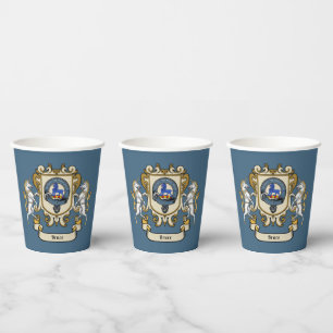 Bruce Clan Badge Blauw gepersonaliseerd Papieren Bekers