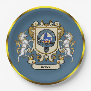 Bruce Clan Badge Blauw gepersonaliseerd Papieren Bordje