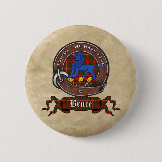 Bruce Clan Badge Buttonnen Ronde Button 5,7 Cm (Voorkant)