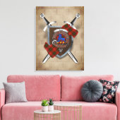 Bruce Clan Badge Crossed Swords Canvas Print (Insitu (Woonkamer))
