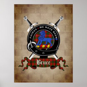 Bruce Clan badge op Castle Wall Poster 18x24