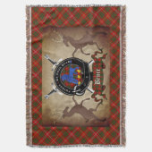 Bruce Clan Badge & Tartan Gooi Deken (Voorkant Verticaal)