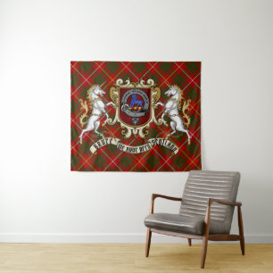 Bruce Clan Badge & Tartan Wandkleed