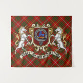 Bruce Clan Badge & Tartan Wandkleed (Voorkant (horizontaal))