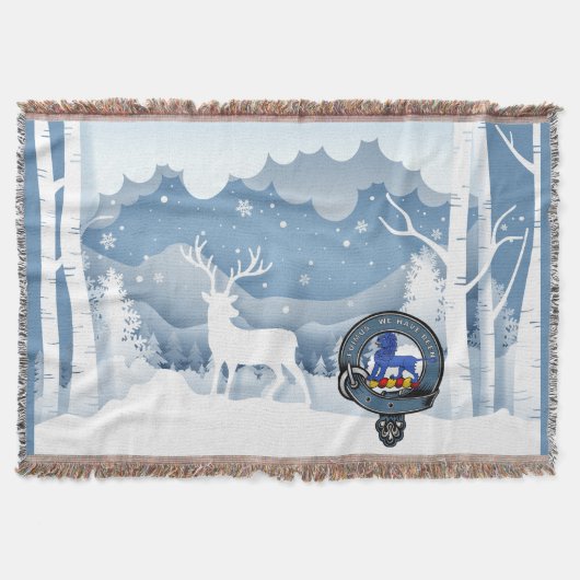 Bruce Clan Badge Winter Scene Deken (Voorkant)
