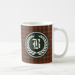 Bruce Family Red en Green Tartan Monogram Koffiemok