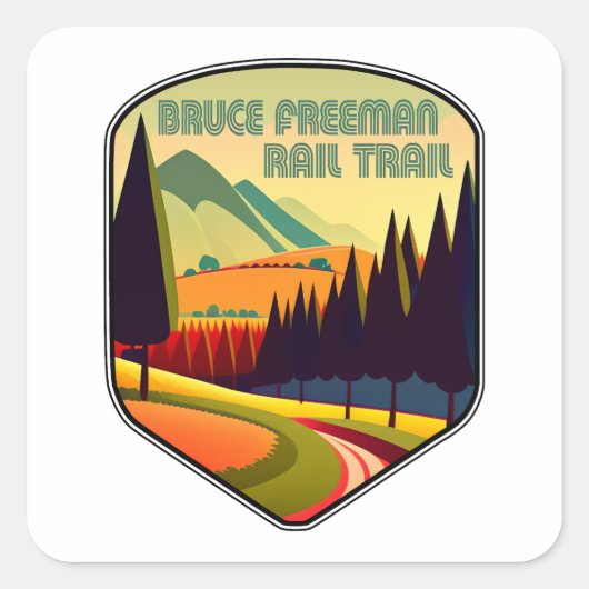 Bruce Freeman Rail Trail Kleuren Vierkante Sticker (Voorkant)
