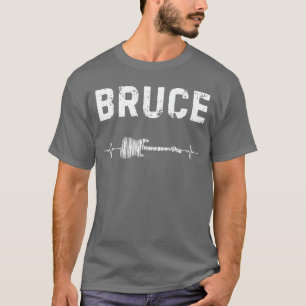 Bruce Gitaar Hartslag Muziek Gitarist Retro Vinta T-shirt
