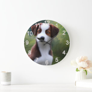 Bruce La Frontière Collie Puppy, Horloge Murale
