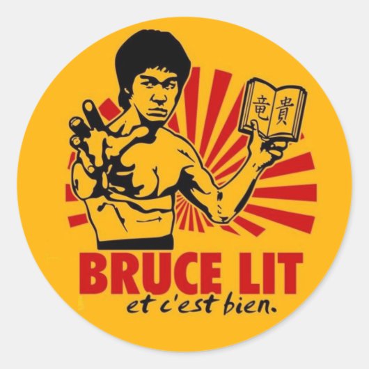 Bruce Lit Ronde Sticker (Voorkant)