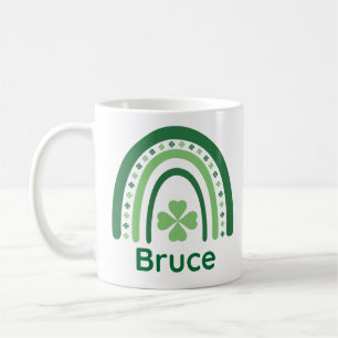 Bruce Name Clover Boho Rainbow Koffiemok