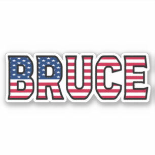 Bruce Name Prénom USA Sticker Stickerset