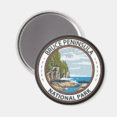 Bruce Peninsula National Park Canada  Badge Magneet (Voorkant / Achterkant)