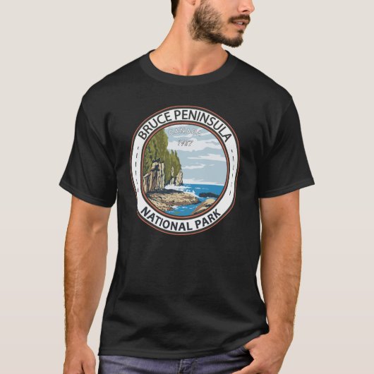 Bruce Peninsula National Park Canada Badge T-shirt (Voorkant)