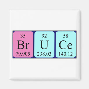 Bruce periodic table name magnet