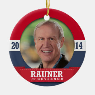 BRUCE RAUNER CAMPAIGN KERAMISCH ORNAMENT