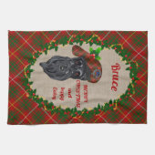 Bruce Scottie Dog Kerstmis Kitchen Towel Theedoek (Horizontaal)