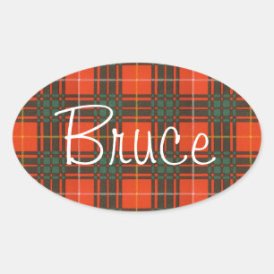 Bruce Scottish Tartan Ovale Sticker