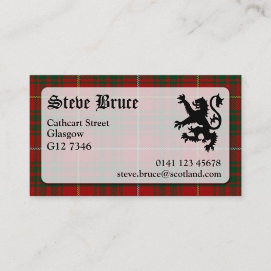 Bruce Tartan Carte de visite (Devant)