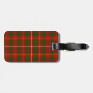 Bruce tartan red green plaid bagagelabel