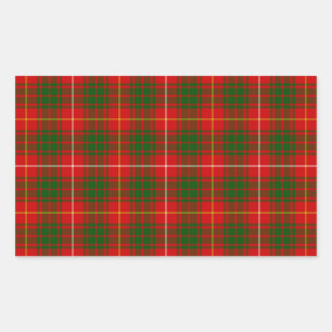 Bruce tartan red green plaid rechthoekige sticker