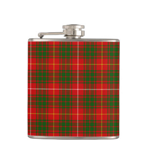 Bruce tartan rood groen geruit heupfles