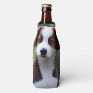 Bruce The Border Collie Puppy, bottelkoeler Flesjeskoeler