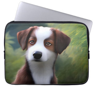 Bruce the Border Collie Puppy, laptophoes Laptop Sleeve