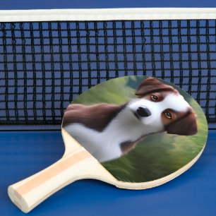 Bruce The Border Collie Puppy, Ping Pong Paddle Tafeltennisbatje