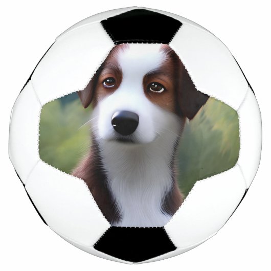 Bruce The Border Collie Puppy, Soccerball (Devant)