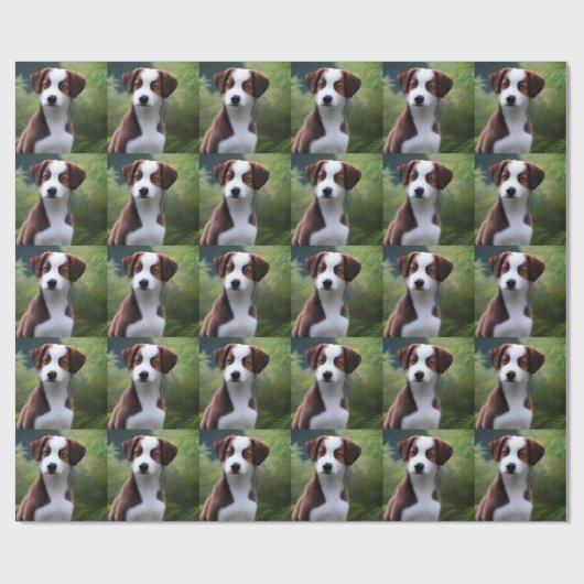 Bruce the Border Collie Puppy, Wrapping Paper Cadeaupapier (Vlak)
