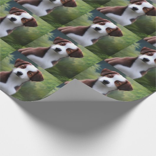 Bruce the Border Collie Puppy, Wrapping Paper Cadeaupapier (Hoek)