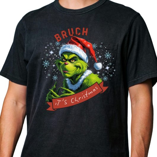 "Bruch, het is Kerstmis" AI Art Sassy Grinch T-shirt