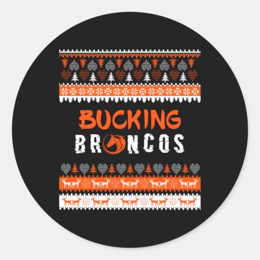 Brucking Broncos lelijk Ronde Sticker (Voorkant)