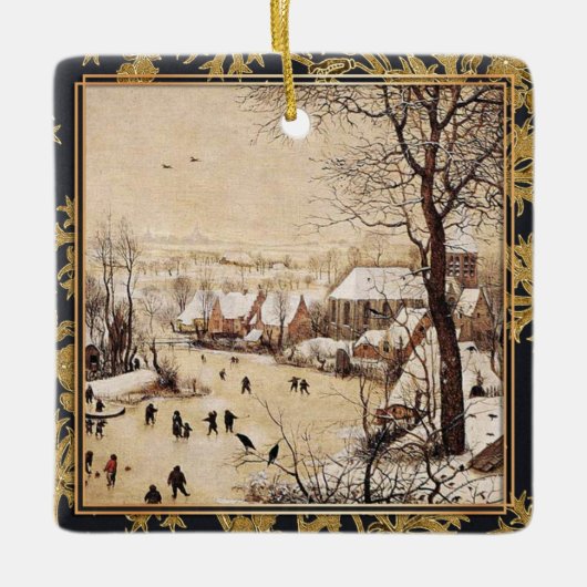 Bruegel het Ouderland - winterlandschap Keramisch Ornament (Voorkant)