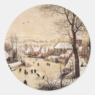 Bruegel het Ouderland - winterlandschap Ronde Sticker