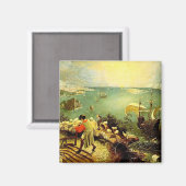 Bruegel's landschap met de Herfst van Icarus - 155 Magneet (Voorkant / Achterkant)