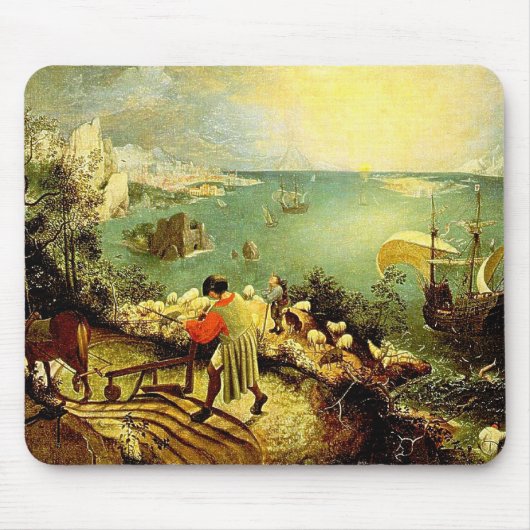 Bruegel's landschap met de Herfst van Icarus - 155 Muismat (Voorkant)