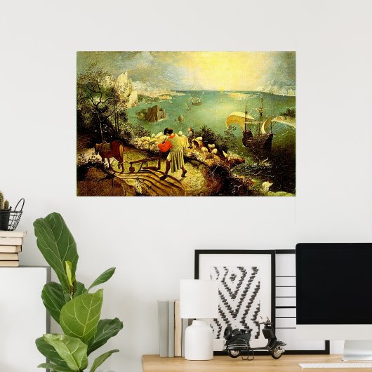 Bruegel's landschap met de Herfst van Icarus - 155 Poster (Thuiskantoor)