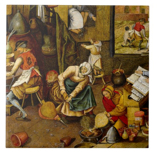 Brueghel de Jongere - De Alchemist, fijne kunst Tegeltje (Voorkant)