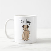 Bruffy Dog Cute Calligraphy Pet Personated Koffiemok (Links)