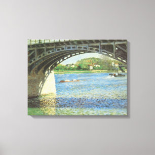 Brug bij Argenteuil door Gustave Caillebotte Canvas Afdruk