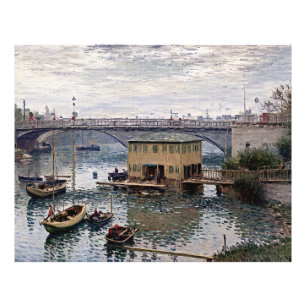 Brug bij Argenteuil op een grijze dag Foto Afdruk