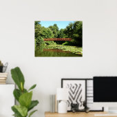 Brug bij het meer van het honderdjarig bestaan in  poster (Thuiskantoor)