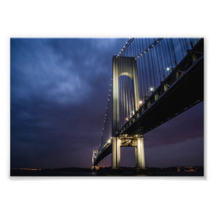 Brug bij nacht foto afdrukken afdruk