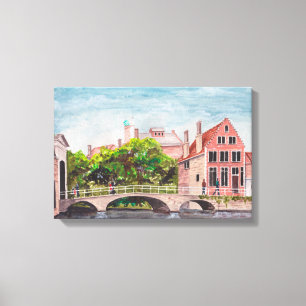 Brug Brugge door Farida Greenfield Canvas Afdruk