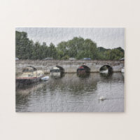 Brug en boten op de Avon, Stratford UK